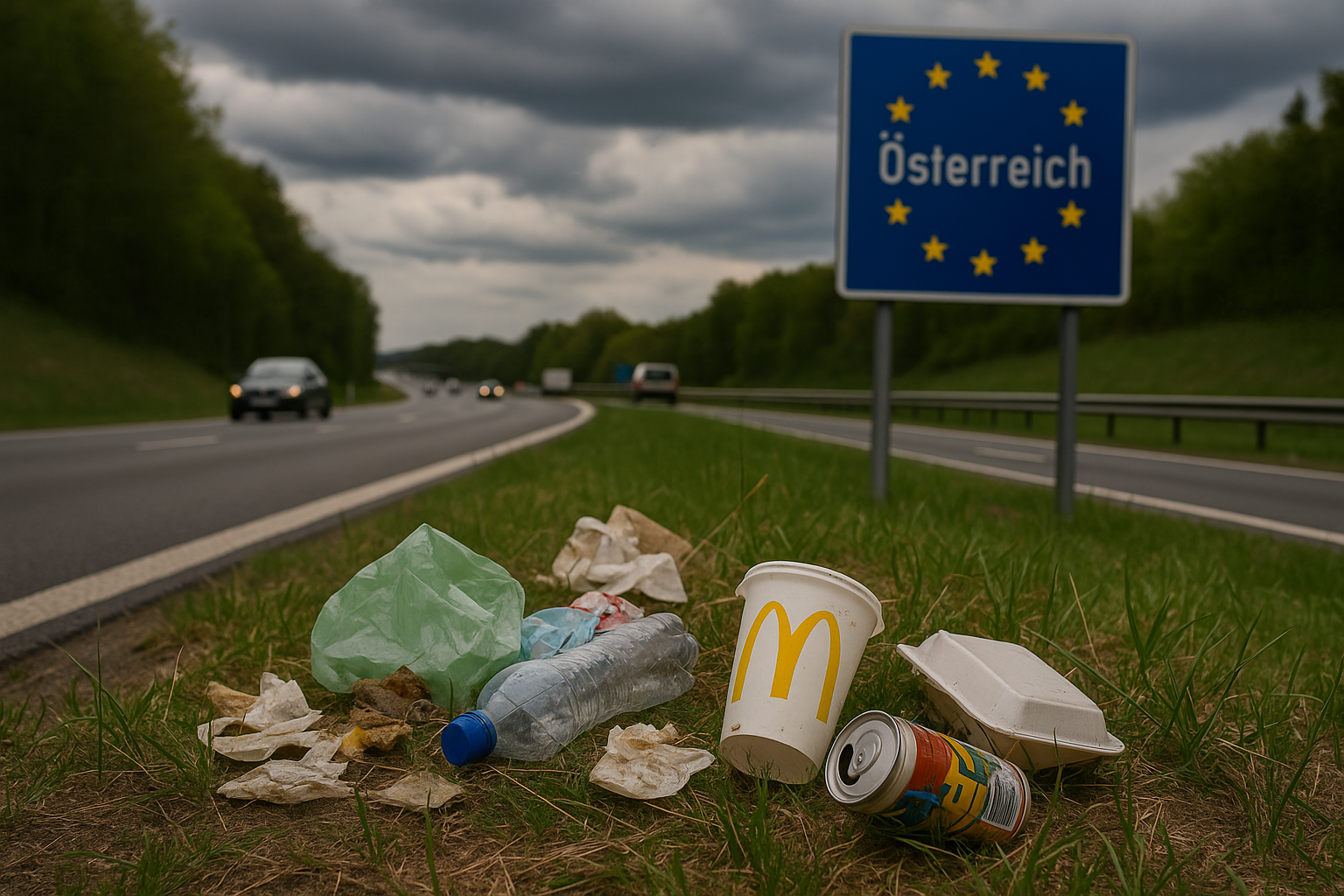 Titelbild zu „Müll-Alarm auf Österreichs Autobahnen: Die schockierenden Zahlen!“